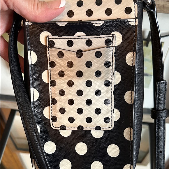 Kate Spade Black and White Polka Dot Crossbody 3.5”x6.5” - Picture 11 of 16